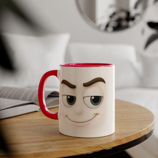 Discover Cheerful Accent Mug, Funny Cartoon Face Coffee Cup