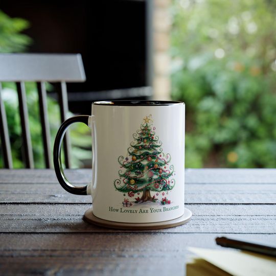 Whimsical Christmas Tree Coffee Mug - Festive Holiday Drinkware