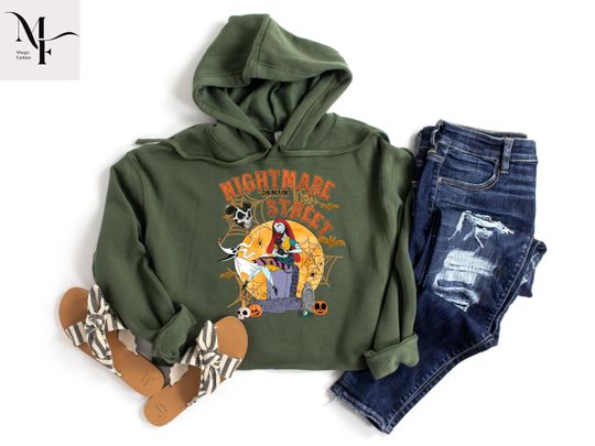 Disney Spooky Season Women's Crop Hoodie, Nightmare on Main Street Halloween Hoodie