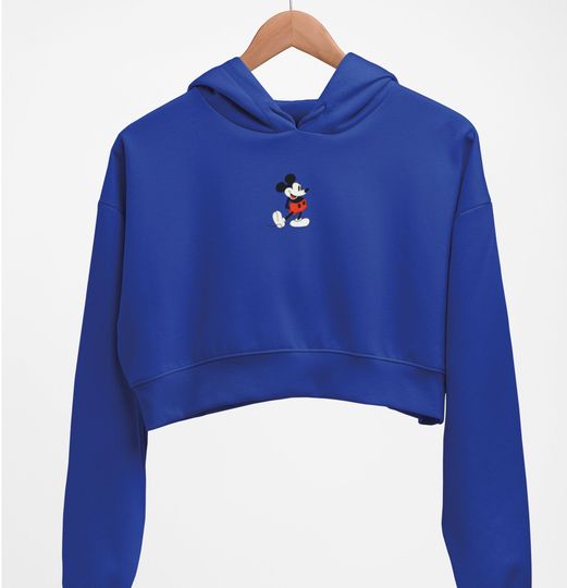 Discover Mickey Mouse Crop Hoodie - Unisex Retro Cartoon Pullover