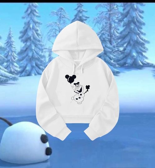 Olaf Hoodie Crop Top