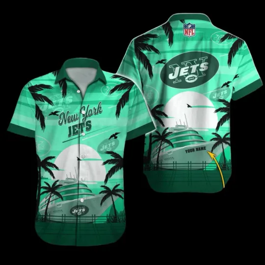 Discover Personalized New York Jett Cruise Sunset Hawaiian Shirt , Gift for Fan