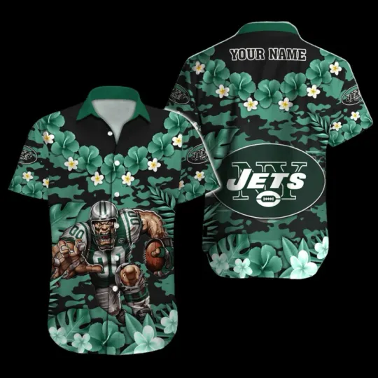 Discover Personalized New York Jett Floral Camo Hawaiian Shirt , Gift for Fan