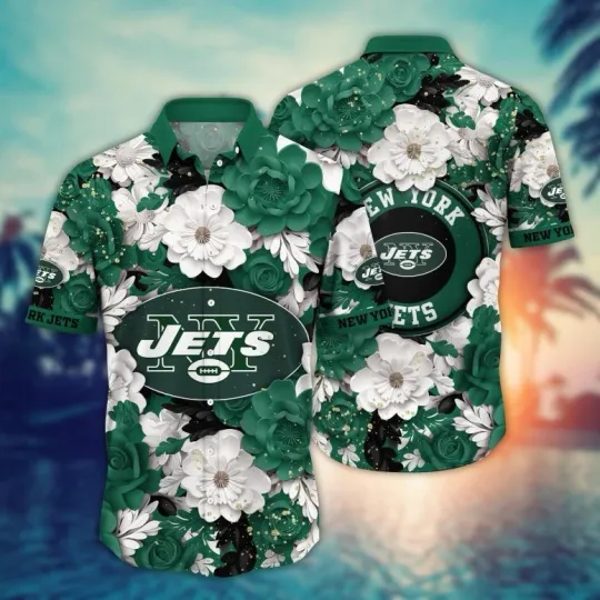 New York Jett Floral Elegance Hawaiian Shirt , Gift for Fan