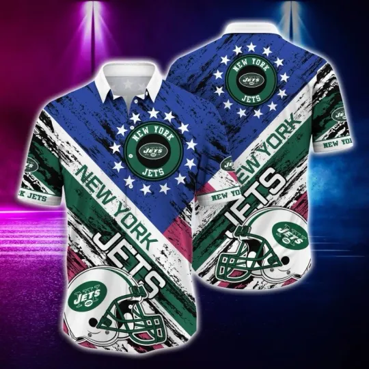 Discover New York Jett All-American Helmet Hawaiian Shirt, Gift for Fan