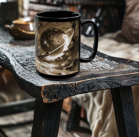 Discover Deep Space Chaos, Space Mug, Space Themed Coffee Cup, 11oz or 15oz, Black Ceramic Mug