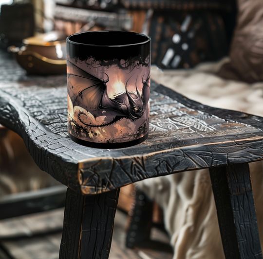 Discover Goth Bat Coffee Mug, Pastel Goth Mug, 11oz or 15oz, Black Ceramic Mug