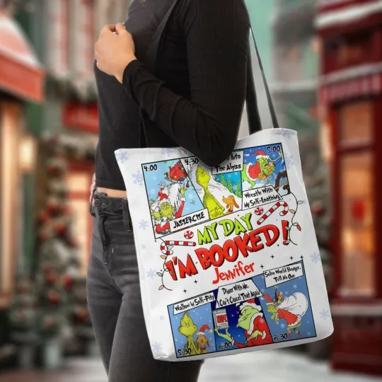 Discover Personalized funny character Green Mischief Tote Bag, How the funny character Stole Christmas Bag