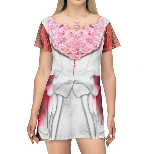 Descendants 4 Dress, Queen of Hearts Pink Red and White Roses Cosplay Costume