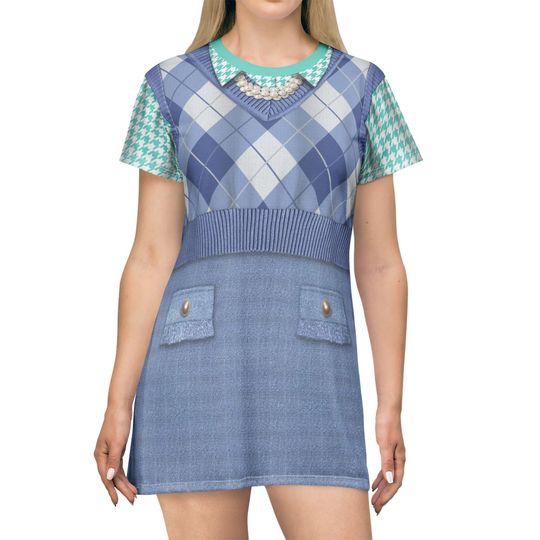 Descendants 4 Short Sleeve Dress, Teen Fairy Godmother Cosplay, Teacher Fay Dress