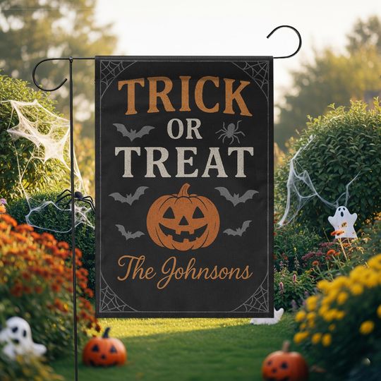 Discover Personalized Trick or Treat Garden Flag: Halloween Yard Decoration