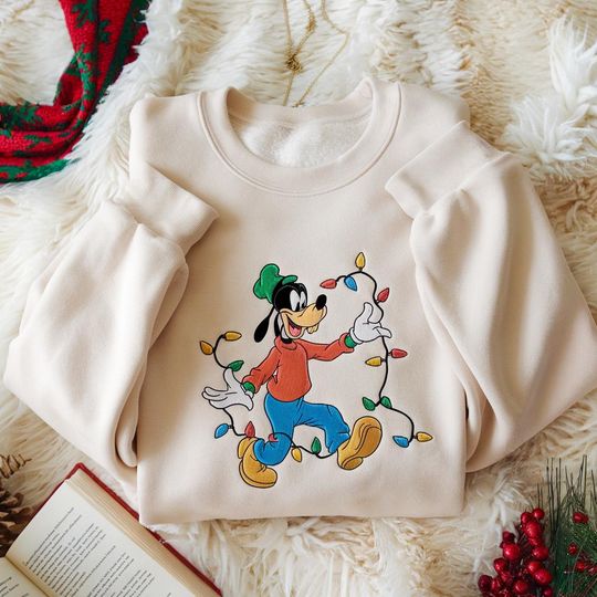 Discover Embroidered Goofy Sweatshirt, Disney Christmas, Mickey Minnie Christmas Shirt, Disney Christmas Party Shirt, Matching DisneyChristmas Shirt
