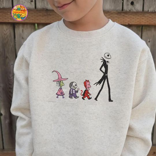 Jack Halloween Embroidered Shirt, Nightmare Before Christmas Embroidered Shirt, Oogie Boogie Party Shirt, Gift for Girl ESS647.H.C