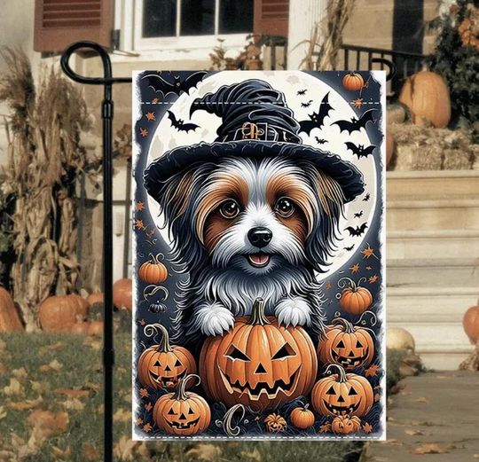Discover Halloween Dog Garden Flag, Halloween Garden Flag, Dog Garden Flag, Halloween Garden Flag, Dog Flag, Halloween Dog Flag, Garden Flag