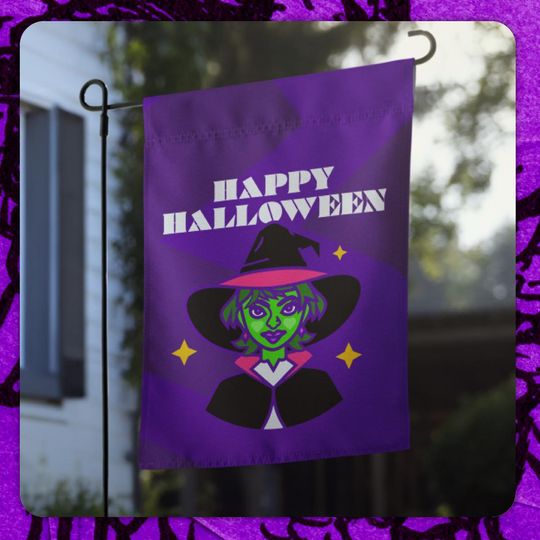 Happy Halloween Garden flag - Purple