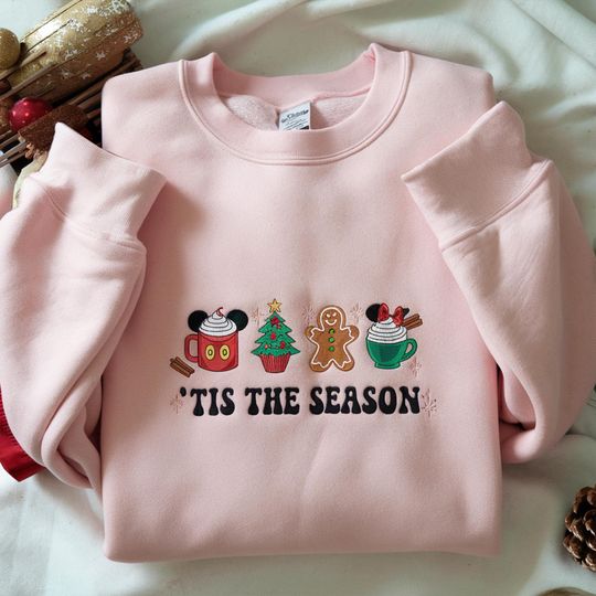 Discover EMBROIDERED Disney Tis the Season Christmas Shirt, and Disney Merry Christmas Sweatshirt,, Christmas Disney Family Shirt, Disney Mouse Shirt