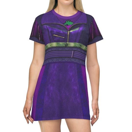 Discover Mal Purple and Green Short Sleeve Dress, Descendants 3 Costume, Descendants Birthday