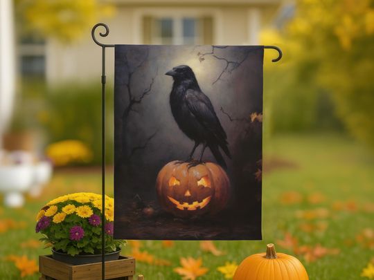 Discover Halloween Garden Flag, Statement Flag for Front Lawn, Garden Decor, Halloween Garden Banner, Spooky Garden Decor, Halloween Party Decoration