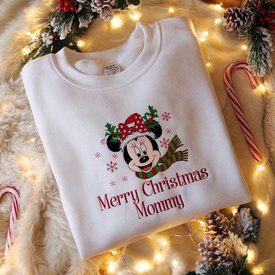 Discover Custom Disney Family Christmas Embroidery Shirt, Disney Matching Christmas Sweatshirt, 2025 Disney Very Merry Shirt, Disney Custom Xmas Tee