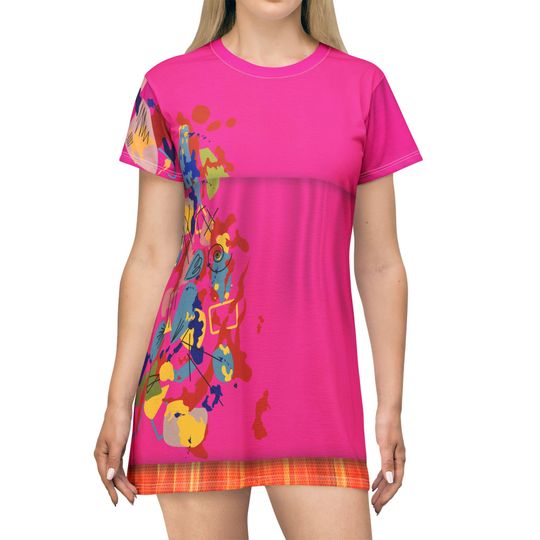 The Weird Dress All Over, Cosplay Weird Short Sleeve Dress Inspired By Pink Doll Style