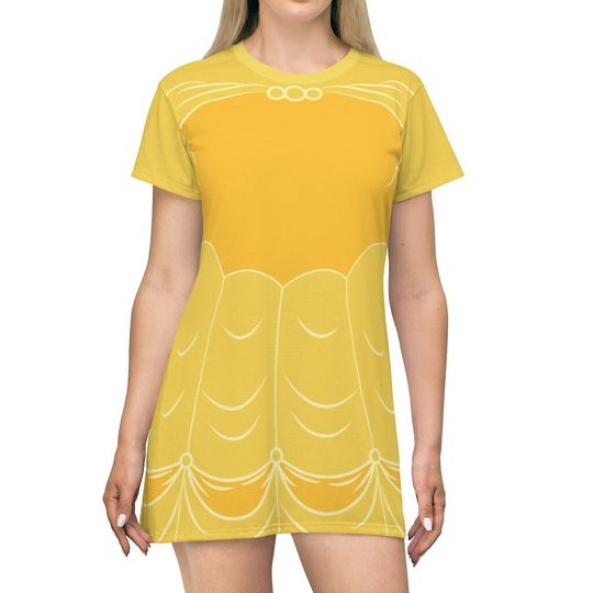 Belle Yellow Ball Gown Short Sleeve Dress, Beauty and the Beast Costume