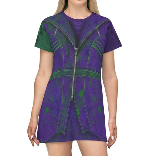 Mal Short Sleeve Dress, Descendants Costume, Disney Dresses for Women