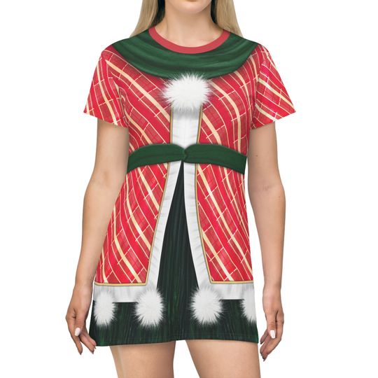 Minnie Mouse Christmas T-Shirt Dress, Disney Very Merry Christmas Party 2022