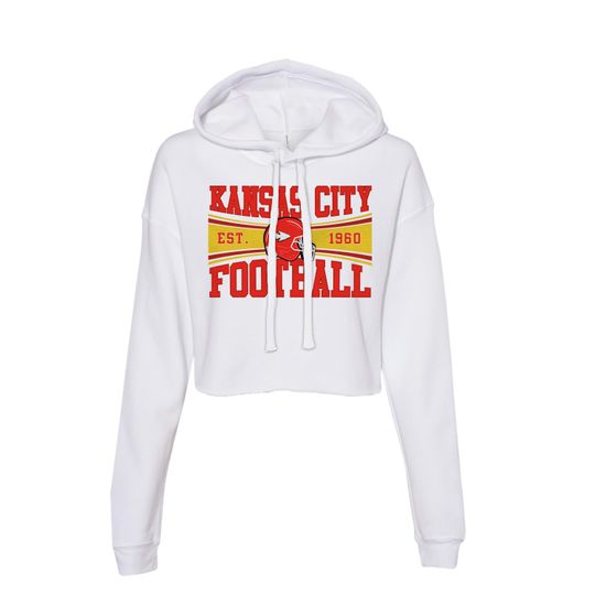 Kansas City Football Crop Top Hoodie