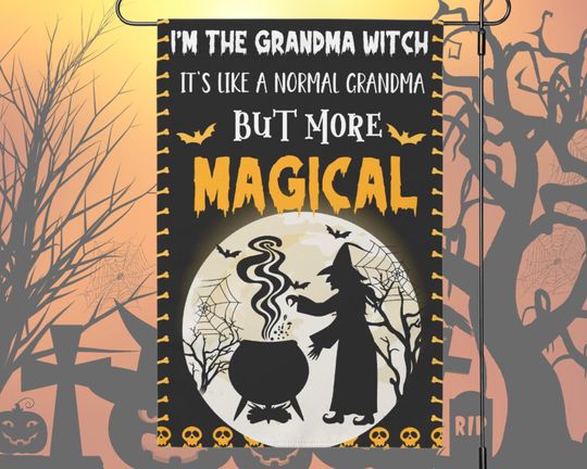 Discover Grandma Halloween Flag, Grandma Witch Halloween Outside Flag, Spooky Outside House Yard Sign, Scary Halloween Garden Flag Decorations