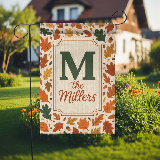 Dancing Skeletons Halloween Garden Flag: Autumn Leaves Decor