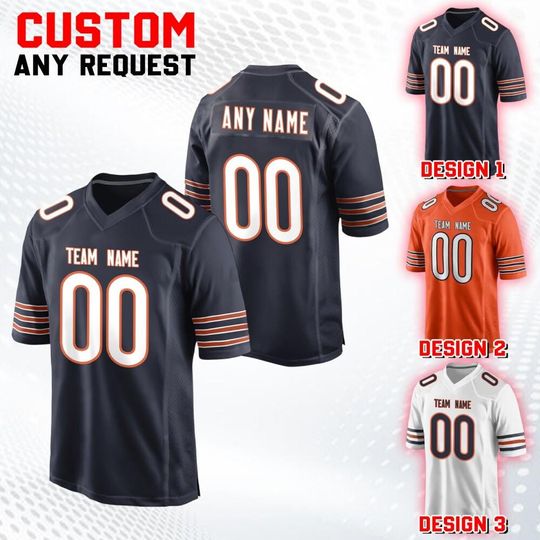 Custom Professional Team Chicago Football Jersey Collection, Game Draft Jersey For Adult Kid, Custom American Football Jersey