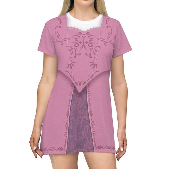 Rapunzel Short Sleeve Dress, Tangled Costume, Rapunzel in Short Hair Cosplay