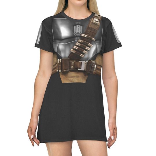 Star Wars Costume, Steel Mandalorian Armor Short Sleeve Dress
