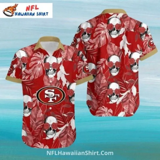 San Francisco Football Aloha Hawaiian Shirt With Citrus Burst And Palm Print, Gift for Fan