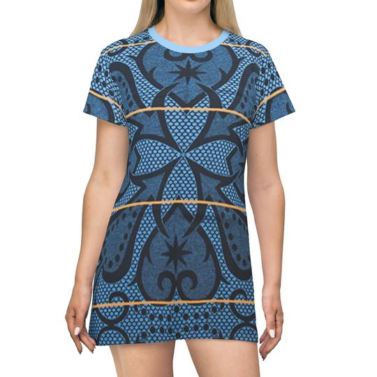 Black Panther Costume, Royal Blue Basotho Short Sleeve Dress, Basotho Costume