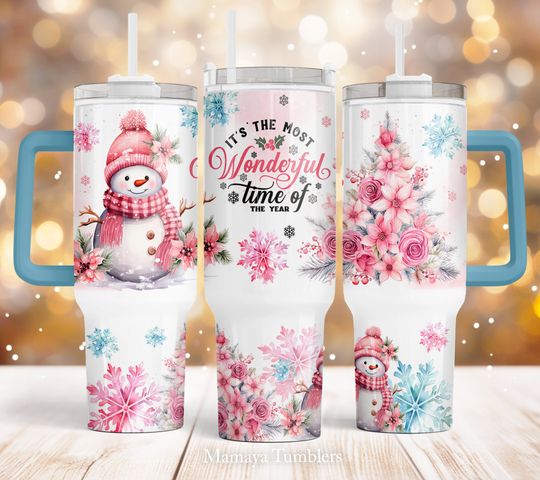 Discover It's the most wonderful time of the year 40oz Quencher tumbler, Christmas Snowman