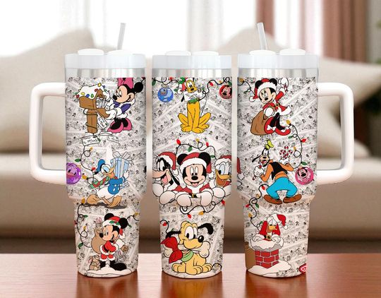 Discover Personalized Christmas Mickey And Friends 40oz Tumbler, Christmas 40 oz Tumbler, Disney Christmas Gifts Tumbler