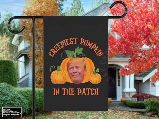 Discover Fall Anti Trump Garden Yard House Flag, Funny Liberal Leftist Feminist Activist Halloween Thanksgiving Decor, Anti MAGA Republican Decor