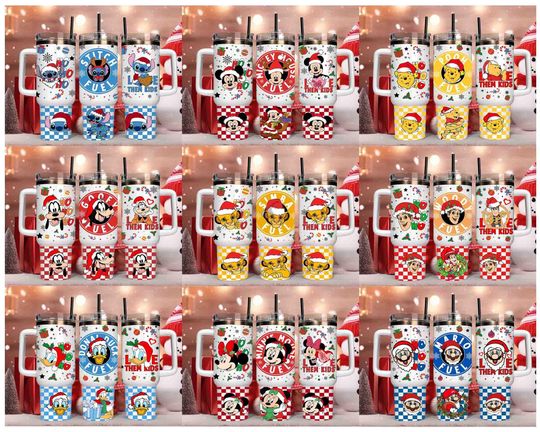 Discover Bundle Merry Christmas 40oz Tumbler, Christmas Cartoon 40oz, Stitch Christmas 40oz Tumbler