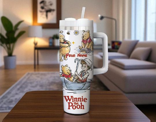 Discover Personalized Winnie the Pooh Tumbler: Classic Pooh Inspired 40oz Metal Cup