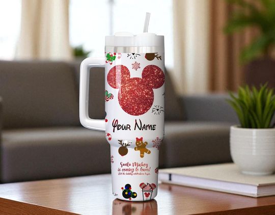 Personalized Christmas Mickey And Friends 40oz Tumbler, Christmas 40 oz Tumbler, Disney Christmas Gifts Tumbler
