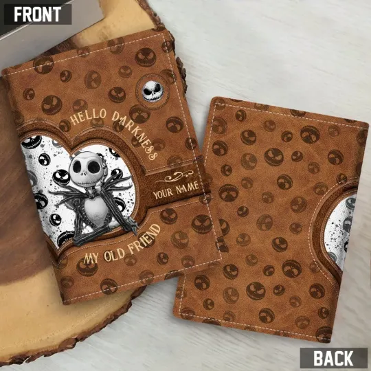 Discover Personalized Jack Skellington Leather Passport Wallet Travel Passport Holder