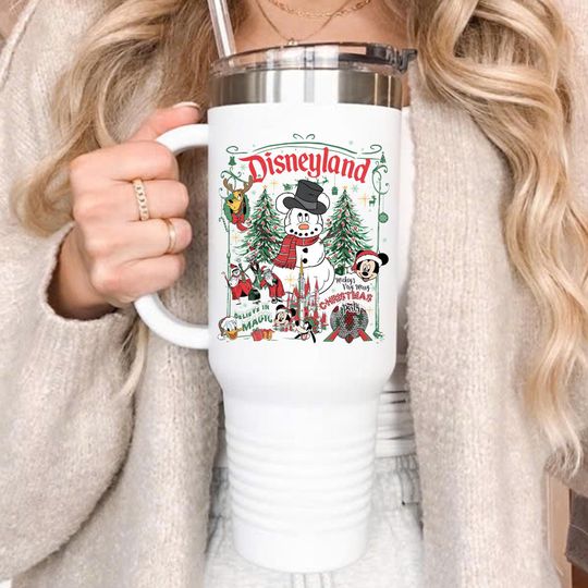 Discover Disneyland Christmas 2025 Tumbler, Mickey & Friends Holiday Xmas Mug, Disney Xmas Party Travel Mug, Disneyland Family Trip Gift