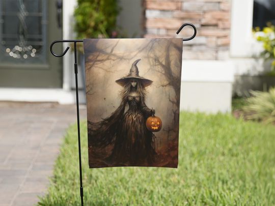 Discover Halloween Garden Flag, Statement Flag for Front Lawn, Garden Decor, Halloween Garden Banner, Spooky Garden Decor, Halloween Party Decoration