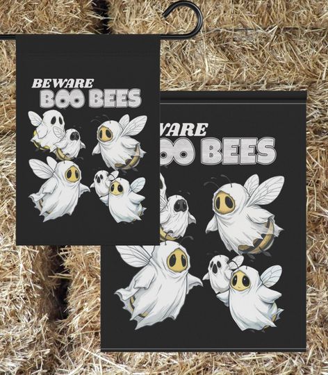 Funny Boo Bees Halloween Garden Flag Ghost Bees Yard Banner Cute Fall Porch House Decoration