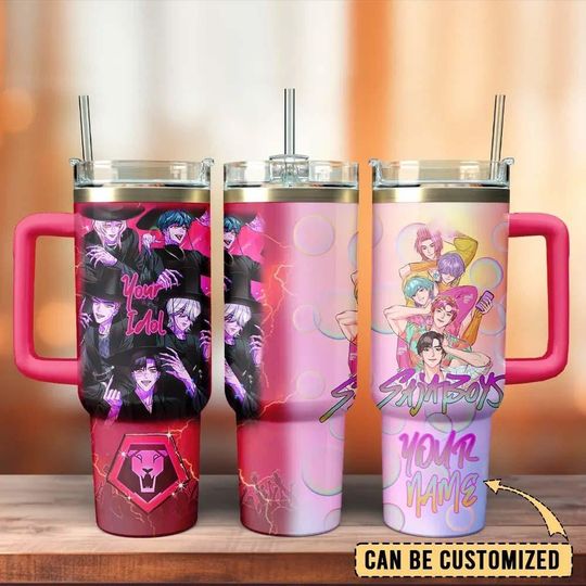 Discover Saja Boys Kpop Demon Hunters Custom Tumbler, Demon Hunters Movie Tumbler With Handle, Personalized Saja Boys band Tumblers Cup