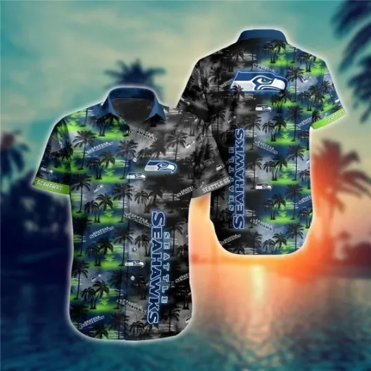 Discover Seattle Seahaawkks Hawaiian Shirt Flower Gift For Summer, Gift for Fan