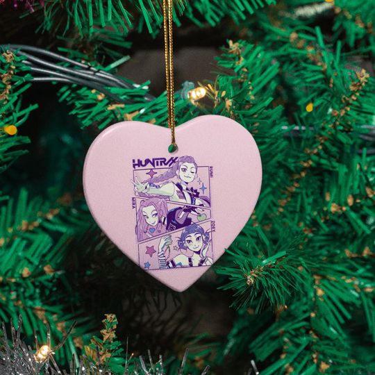 Discover Huntrix Mira Rumi Zoey Ceramic Ornament, Anime Style, Kpop Fan Christmas Tree Decor, Personalized Keepsake