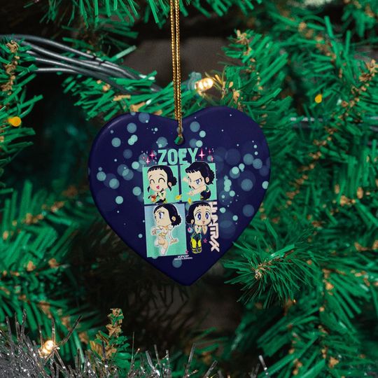 Discover Zoey Cute Kpop Anime Ceramic Ornament, Custom Gift for Demons Fans, Christmas Tree Decor, Personalized Keepsake