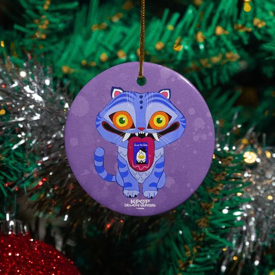 Depy Hunters Anime Style Ceramic Ornament, Cute Gift for Kpop Fans, Christmas Tree Decor, Huntrix Derpy Ornament